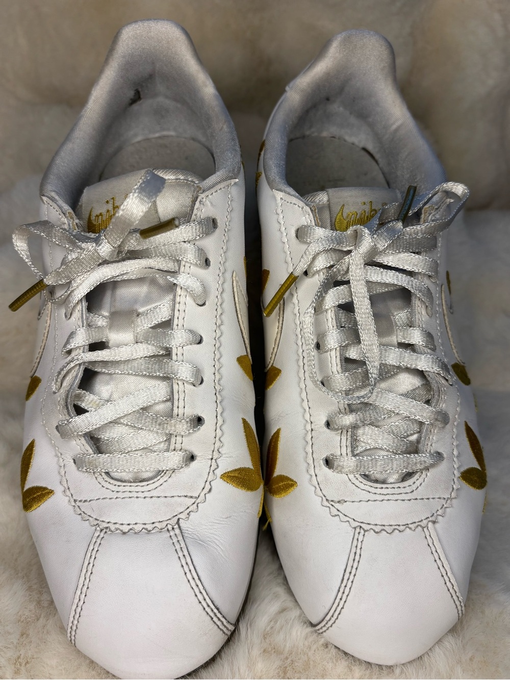 Nike Cortez CE "Gold Leaves" Women’s 7.5 White Metallic Gold AR5393-100
